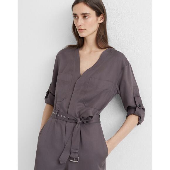NWOT Club Monaco Utility Jumpsuit with Pockets in Dark Grey Size 10 - Picture 3 of 4